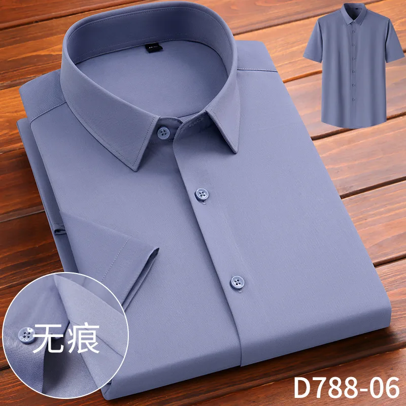 Men\'s short-sleeved shirt Spring summer Modal long-sleeved formal business casual non-ironing without trace high quality fashion