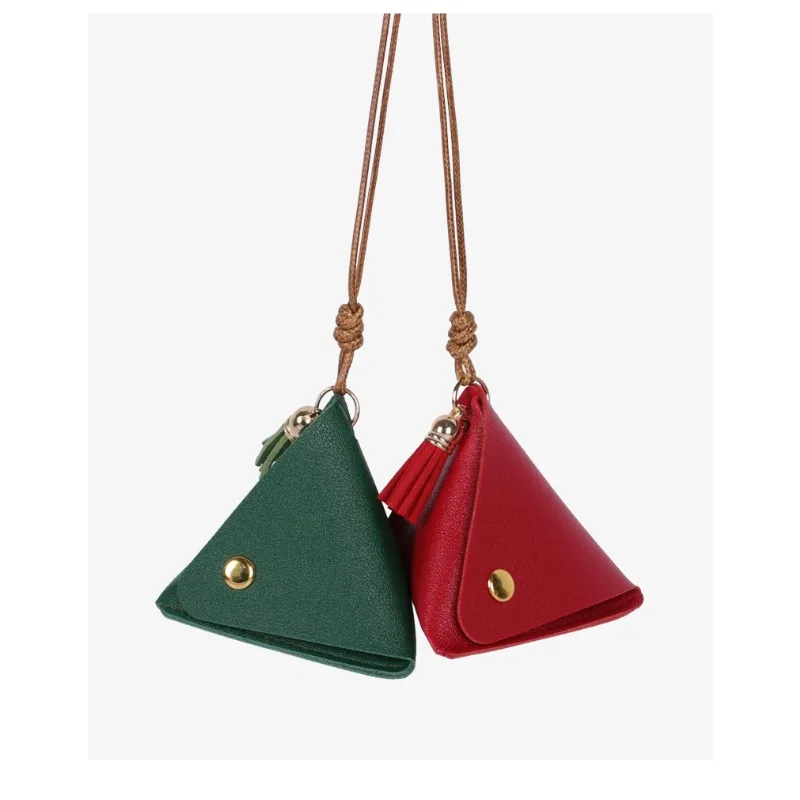

Mini Storage Bag - Triangular Coin Purse with Detachable Pendant & Rope (Compact Organizer for Keys/Earbuds & Daily Essentials)