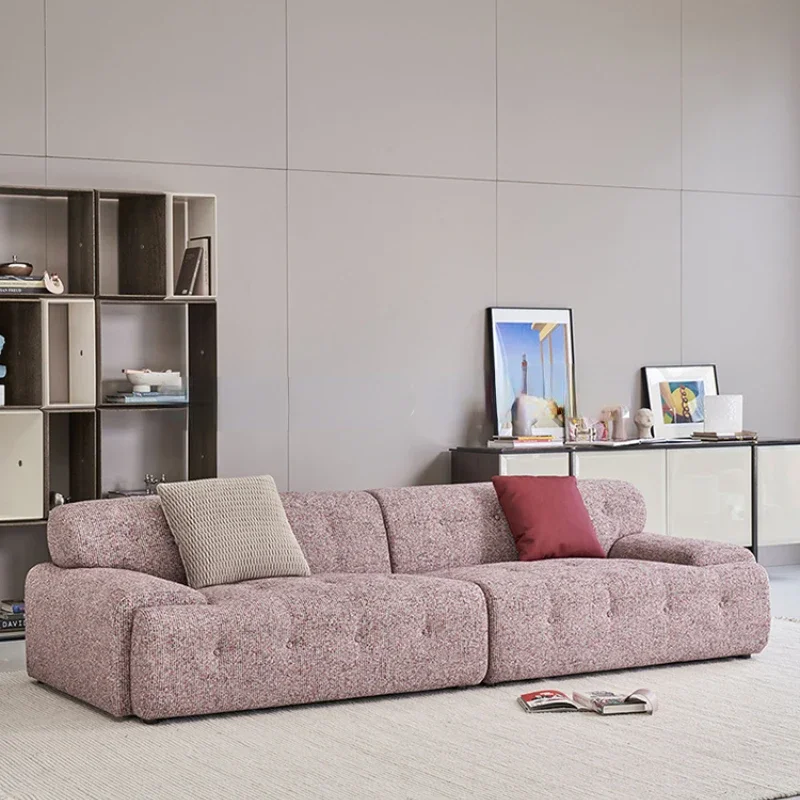 Fabric sofa/cream pink high quality cotton linen sofa/