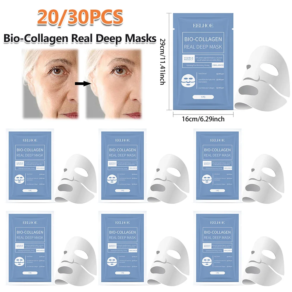 

Bio-Collagen Real Deep Mask Anti-Wrinkle Lifting Face Mask with Hydrolyzed Collagen Moisturizing Face Mask for Women Men