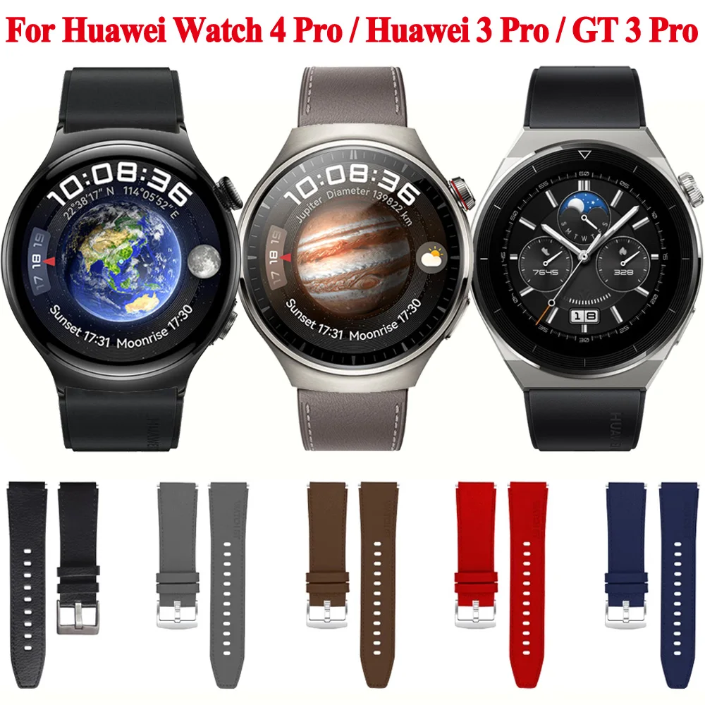 

Original Leather Band For Huawei Watch 4 GT3 GT2 GT 3 Pro Runner 46mm Strap 22mm Smartwatch Watchbands Easyfit Official Bracelet