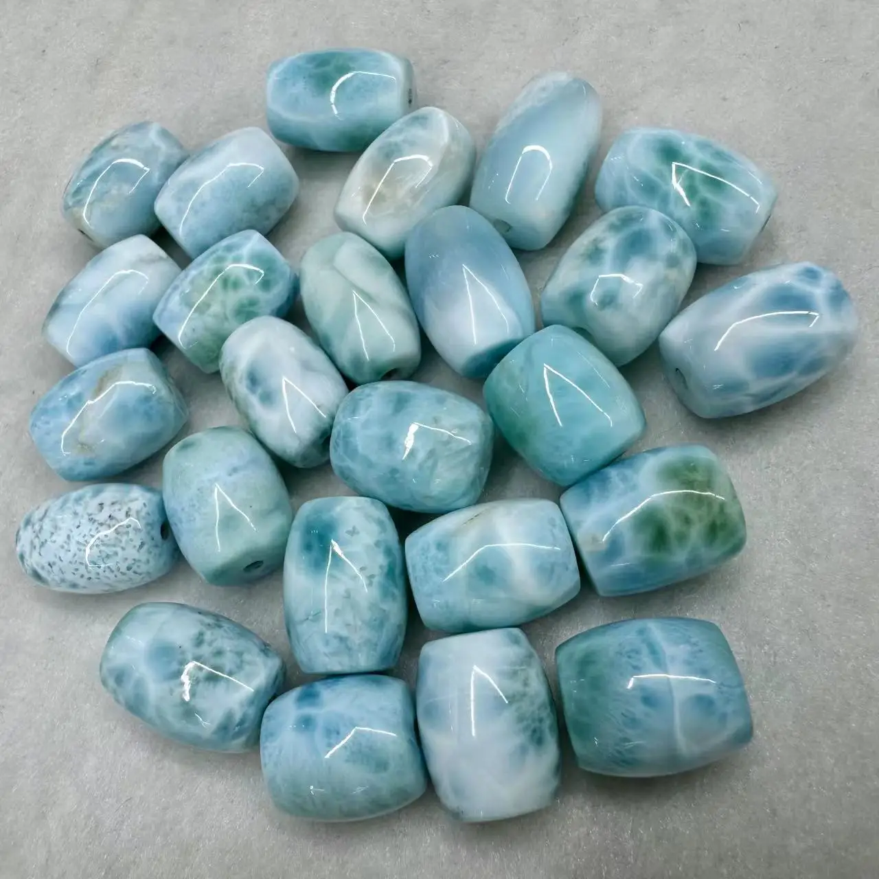 Column Dominica Larimar/Copper Pectolite Stone Natural Gemstone DIY Loose Beads For Jewelry Making Wholesale