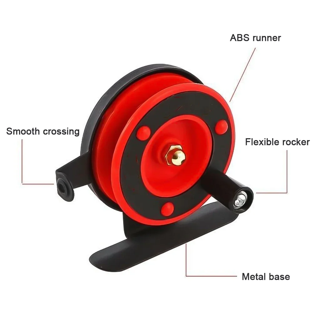 Mini Eis Angelrute Winter Garnelen Angelruten Metall Angelrollen Elastische Carbon Köder Anti Slip Holz Farbe Griff Casting Stange – Detail 6