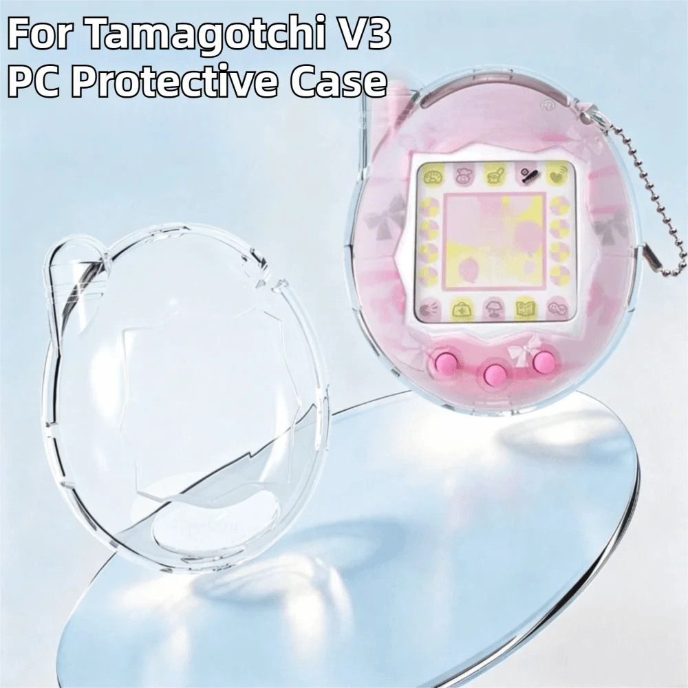 Transparent Protective Case Crystal PC Anti-Scratch Hard Shell Dustproof Full Coverage Clear Cover for Tamagotchi Connection V3