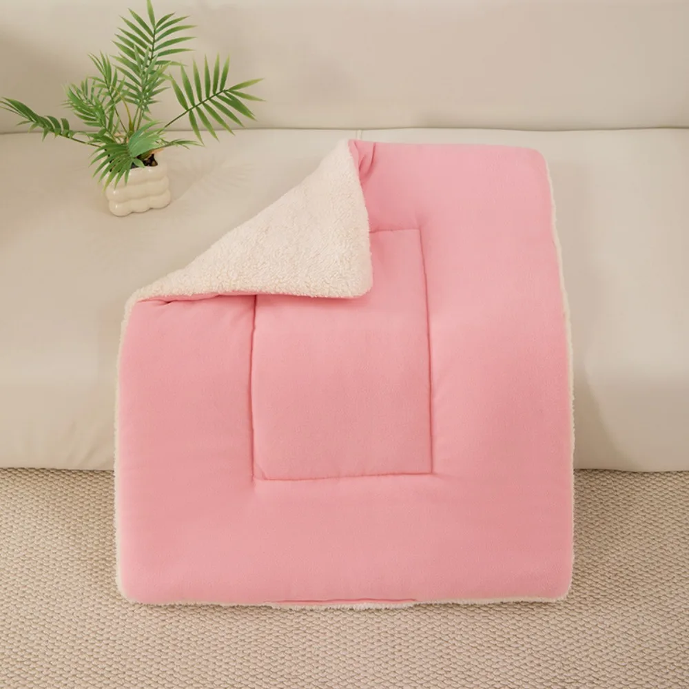 Reversible Pet Bed Liner,Soft Flannel & Polar Fleece Dog Cat Cushion Mat, Washable Puppy Sleeping Pad for Crate Car Sofa 55x70cm