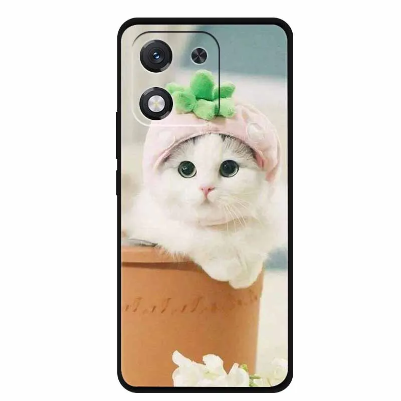 غطاء لهاتف هواوي هونور X70i حافظة لهاتف هونور X 70i 70 i بارا أسود خلفي ناعم حامي كارتون حيوان هدية كابا #4