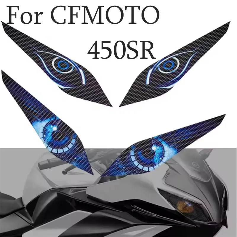 

For CFMOTO 450SR 2022 2023 Motorcycle Accessories Front Fairing Headlight Guard Sticker Head light protection Sticker