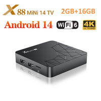 X88 Mini 14 With Android 14.0 OS 2GB RAM 16GB ROM RK3518 Quad-Core CPU 4K Video Decoder  2.4G/5.0GHz Dual WiFi TV Box