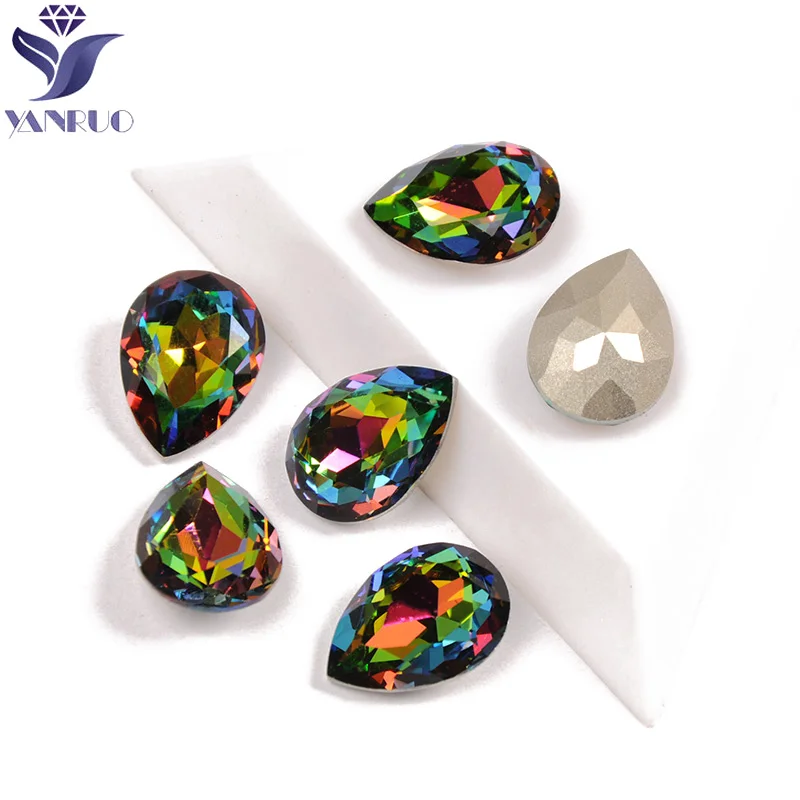 

YANRUO 4320 Drop VM Color Shiny Rhinestones Pointback Fancy Crystal DIY Beauty Accessories Crafts For 3D Nail Art Decorations