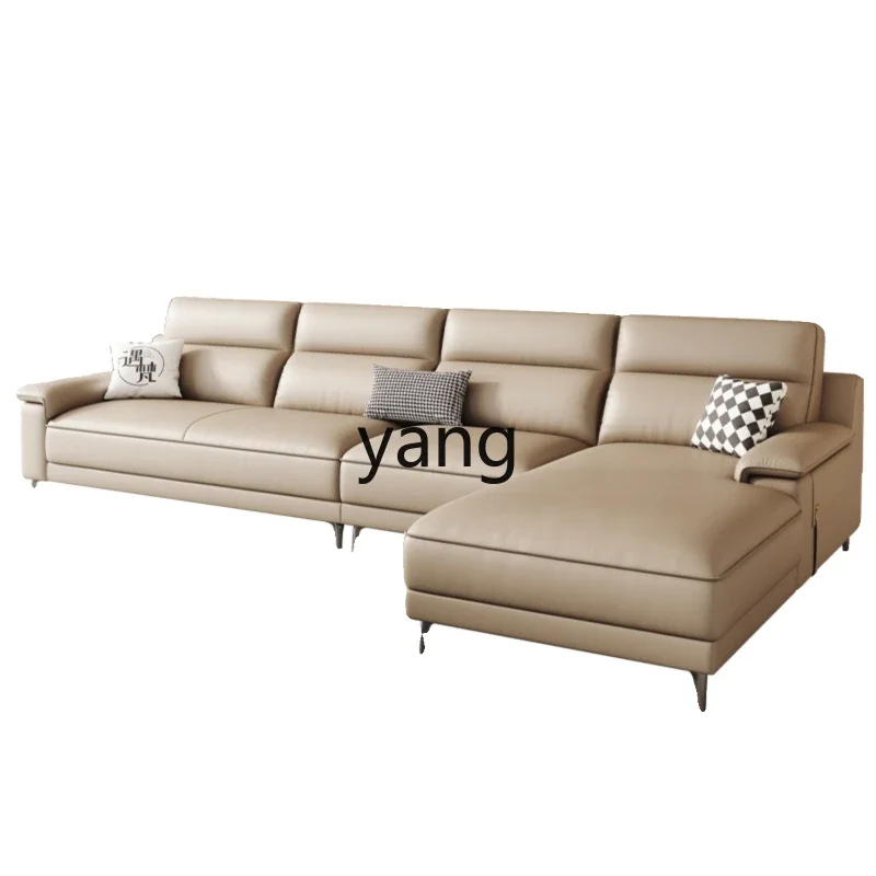 Yjq first-floor cowhide sofa living room modern simple size apartment three-person princess corner