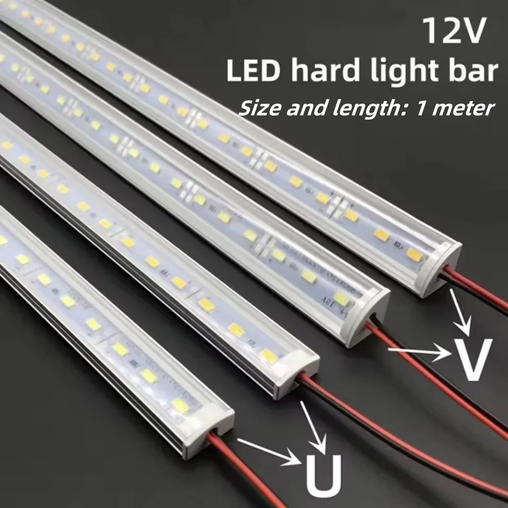 10-50Pcs/lot 1m 72LEDs led bar 12VDC 15W led light bar Aluminum Profile for LED Cabinet Bar Light Flat V/U Profile LED Hard Stri