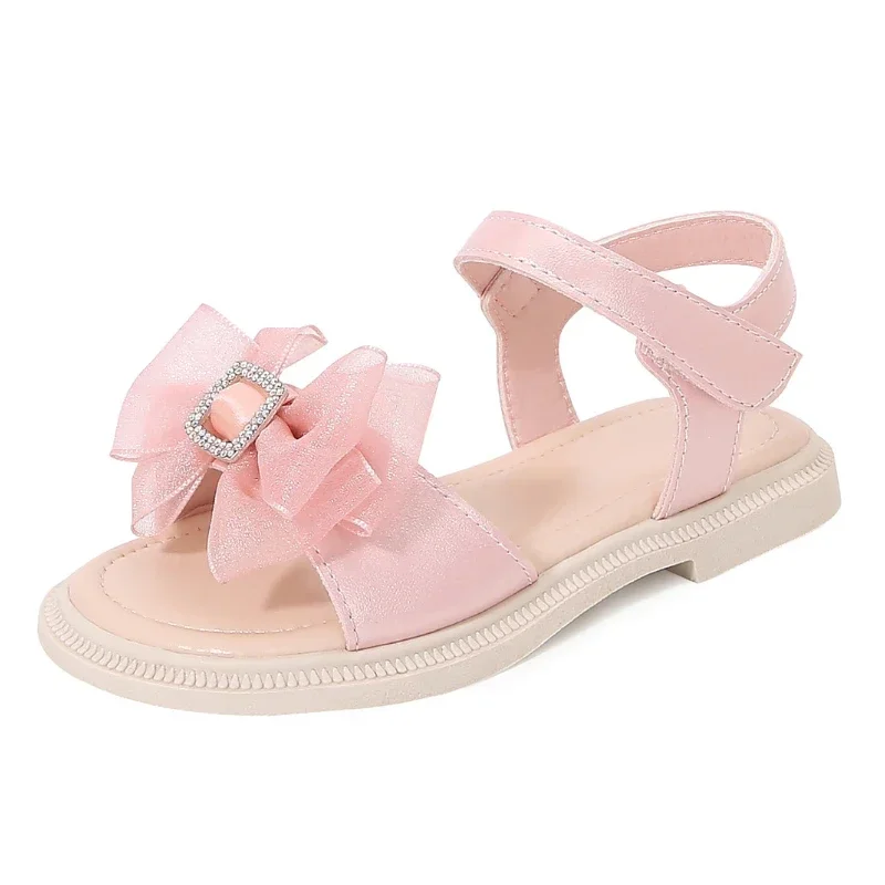 

Children's Sandals Summer New Fashion Bow Baby Girl Princess Shoes Soft Sole Open Toe Breathable Children's Beach Shoes