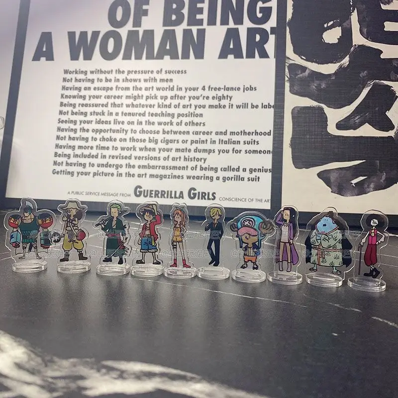 10 stks EEN STUK Acryl Figuur Stand Anime Luffy Mini Model Desktop Staande Decoratie Ornamenten Cartoon Collectie Speelgoed Figuur