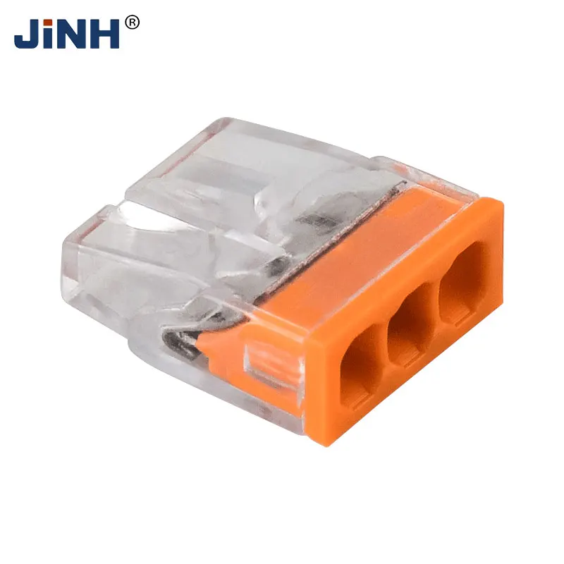 CMK20 100 Stück Transparente Mini-Schnellverbinder Klemmenblock aus Hartem Edelstahl für Einfache Elektrische Verkabelung