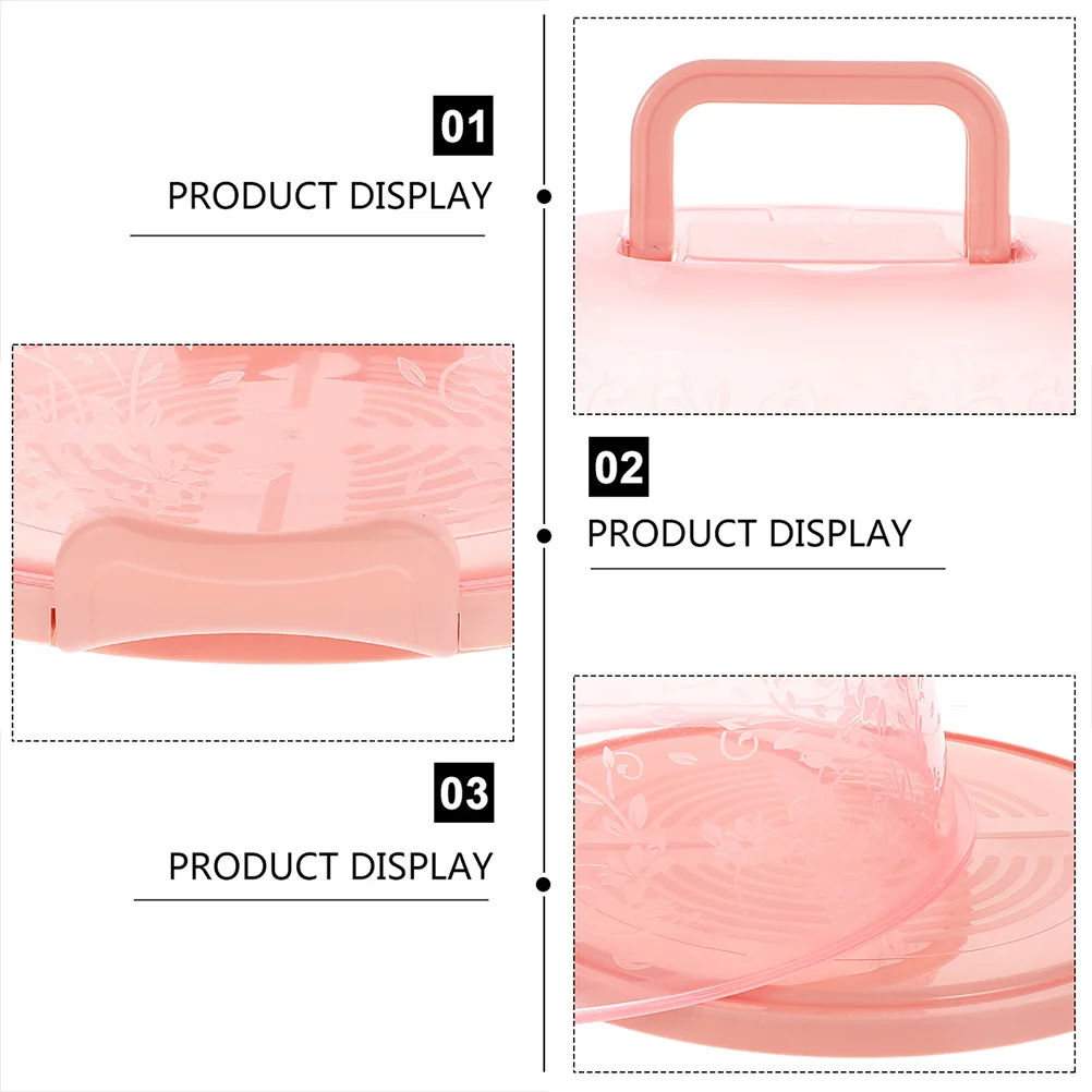 

3Pcs Portable Cake Boxes Safe Food Grade Material Transparent Design Easy Carry Handle Wedding Birthday Dessert Storage