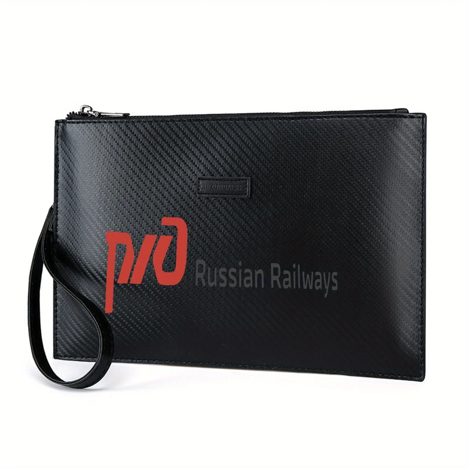 

Railways logo text red symbol design Elegant Printed PU Men's Handbag Fashionable and Practical for Everyday Carry