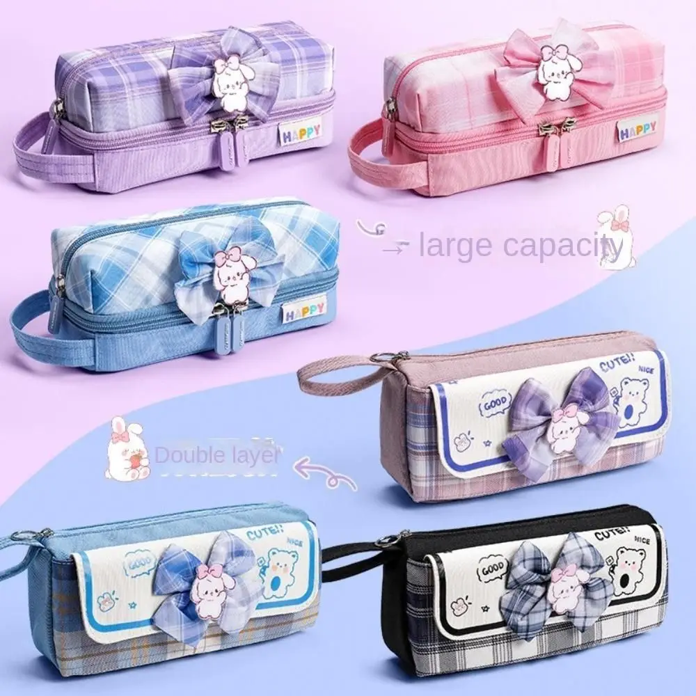 Sac de papeterie de grande capacité, dessin animé japonais Kawaii, étui à crayons durable et robuste, collection