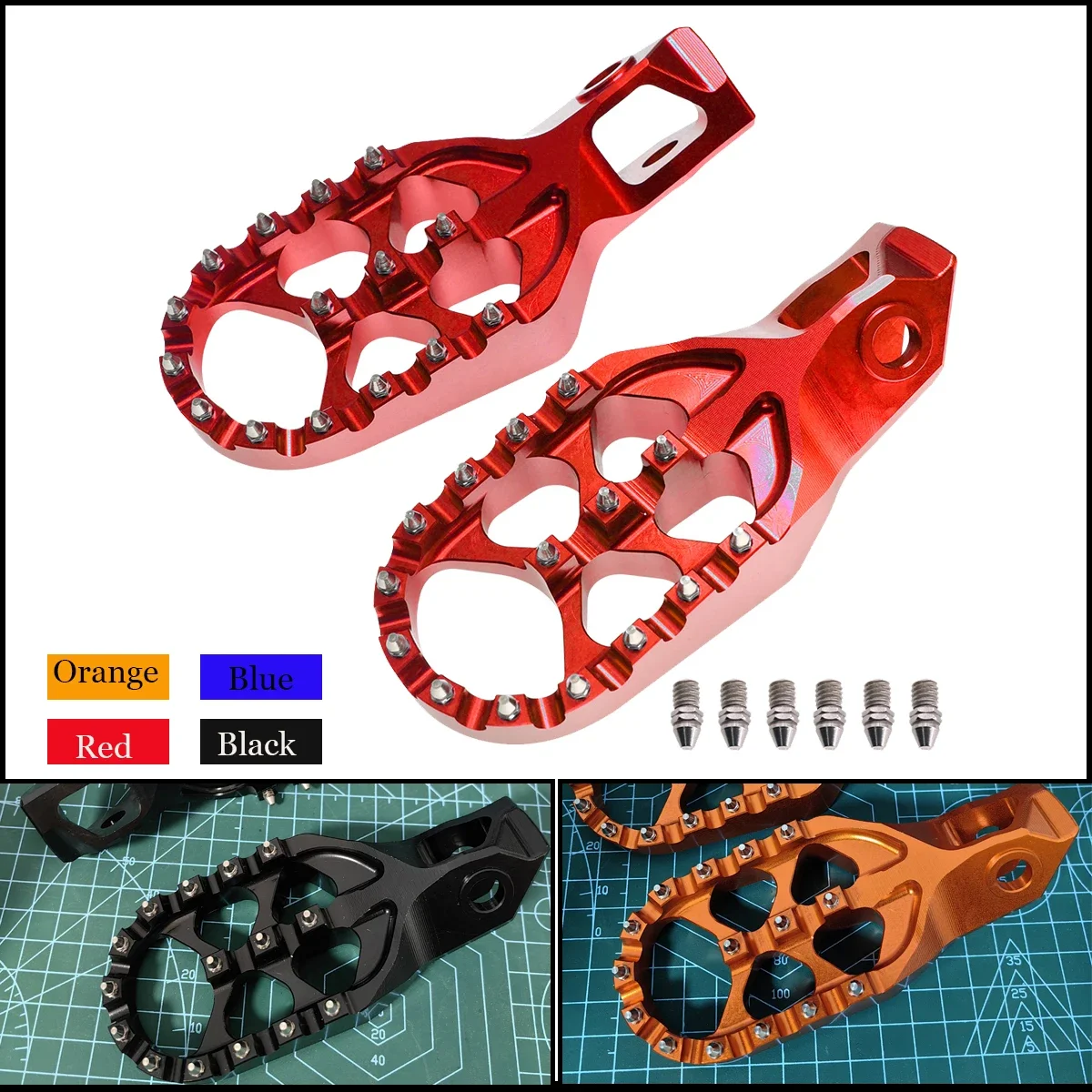 

For KTM 2024 EXC 300 Forged Enlarged Foot pegs Foot Rests Pedals EXCF 250 350 450 XCW 2024 SX 125 250 300 XC XCF SXF 2023-2024