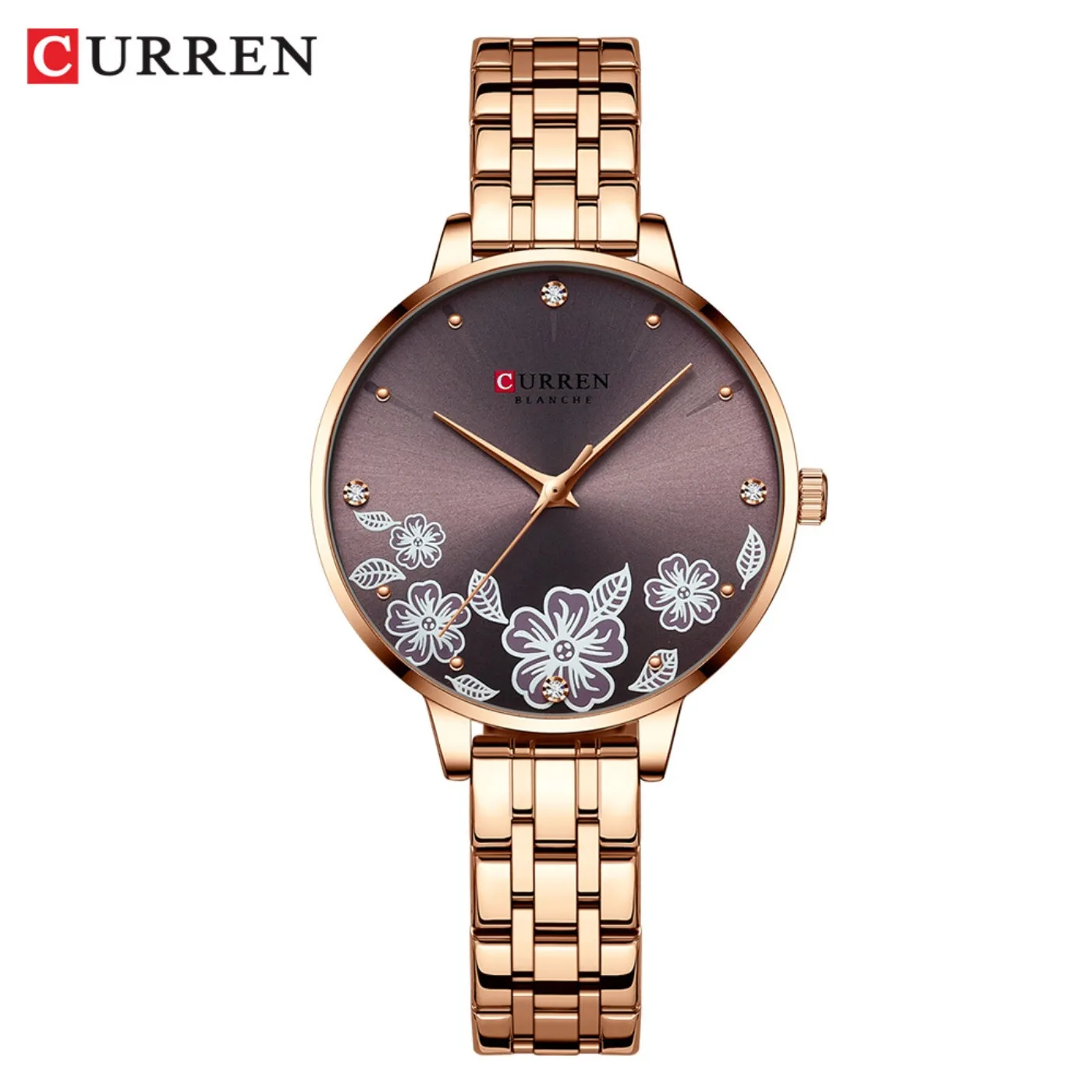 CURREN New Fashion Women Watches Stainless Steel Ultra Thin Quartz Watch Woman Romantic Clock Women's Watches Montre Femme