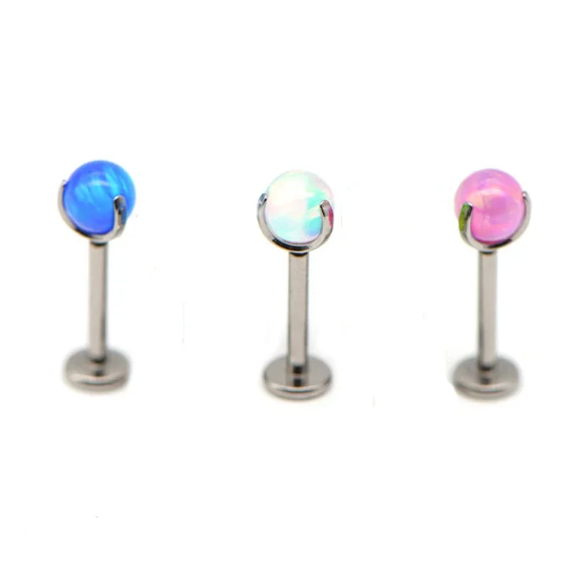 G23 Titanium Jelly Opal Lip Tragus Earring Helix Piercings Hinged Segment Septum Cartilage Clicker Labret Sexy Jewelry Women