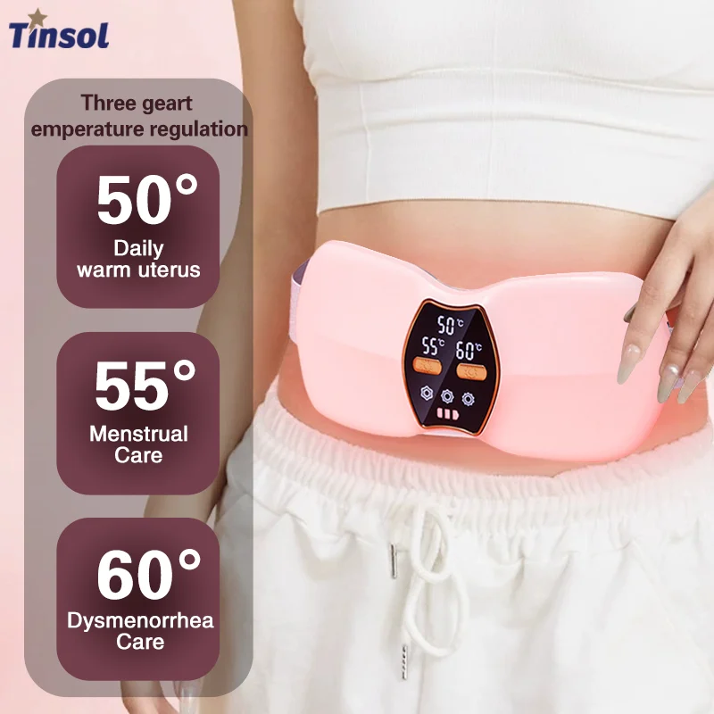 Ceinture de Massage chauffante pour période menstruelle pour femmes, avec trois réglages de température, masseur Abdominal Portable pour réchauffer l'utérus