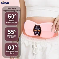 Cinturón de masaje con calefacción para el período Menstrual de las mujeres con tres configuraciones de temperatura masajeador Abdominal portátil para calentar el útero