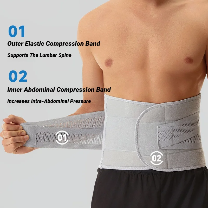 Universal Adjustable Back Braces Waist Belt Lower Pain Relief Breathable Anti-Skid Spine Lumbar Support Trimmer Fitness