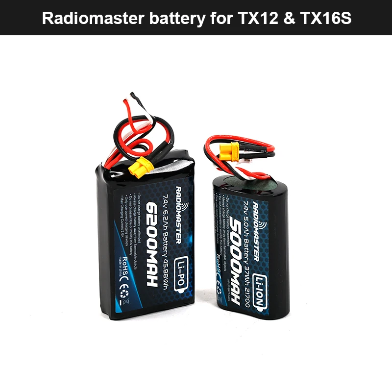 RadioMaster TX12 TX16S 2S 7.4V 5000mAh/6200mAh Lipo Battery Universal Module Batteries Remote Control