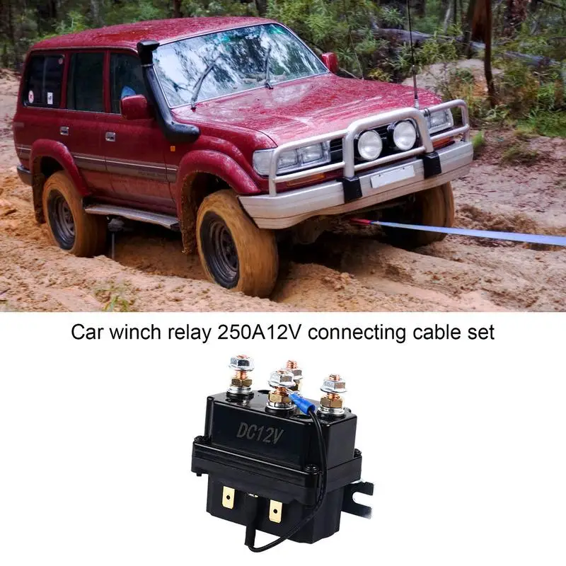 

12V 250A Winch Solenoid All-Purpose Winch Controller Winch Solenoid Wear-Resistant Automotive Relays Kit Car Winch Relay For