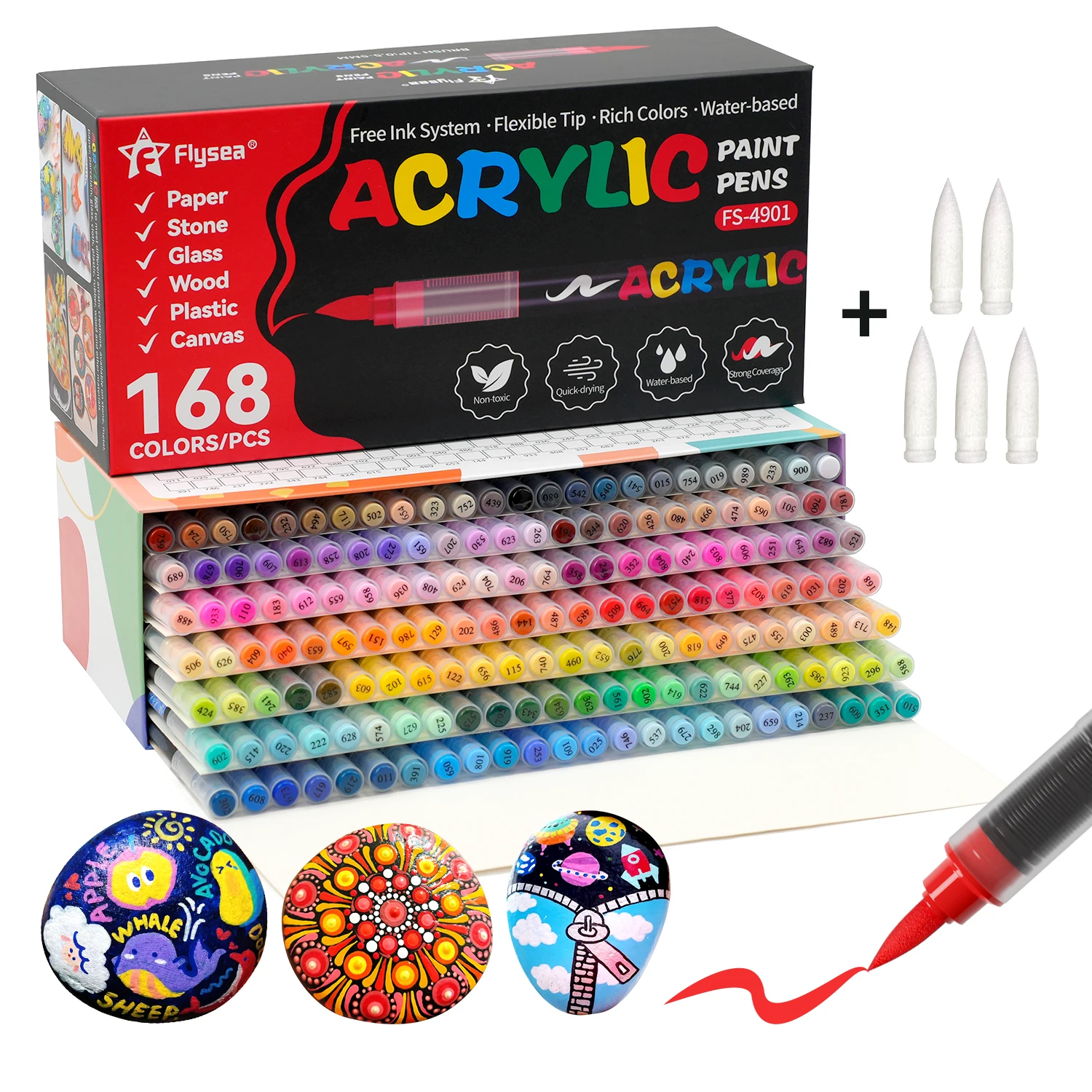 168/120/72/60/48/36/24/12 Color Direct Liquid Acrylic Marker Pens, Students Use Art Professional Drawing Color