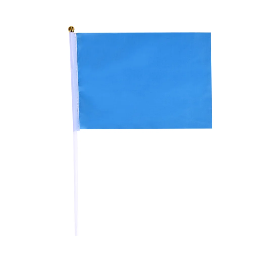 50pcs Handheld Square Flags Solid Color Mini Flag Party Supplies Party Celebration Flags (Blue) waving flag