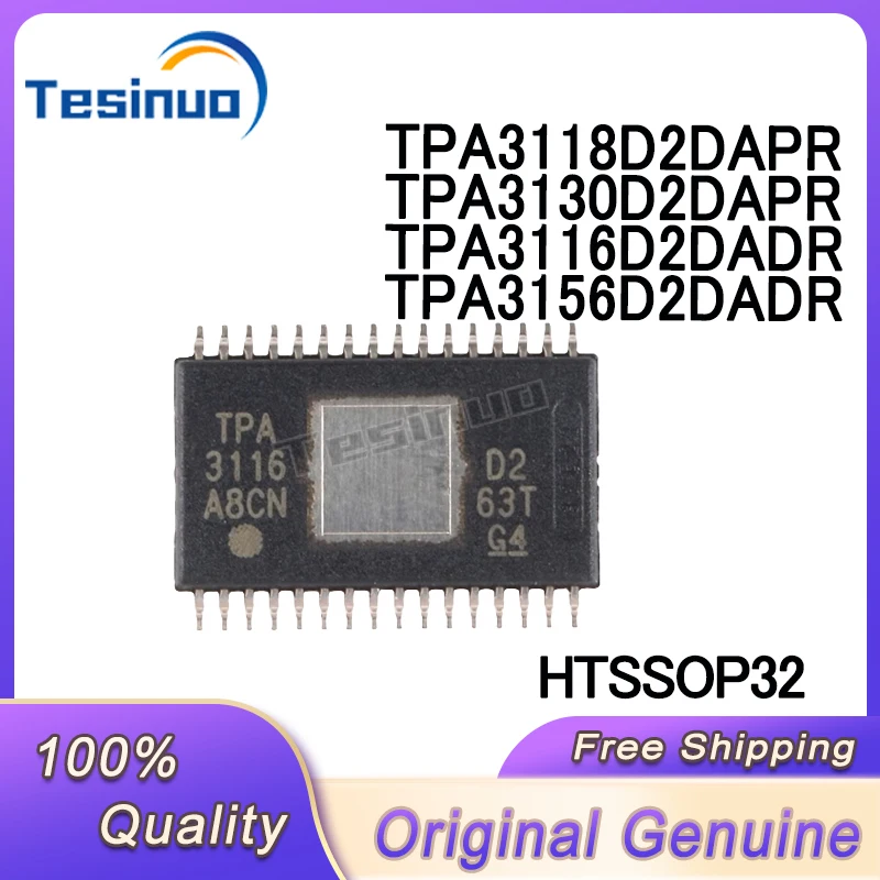 5/PCS New Original TPA3118D2DAPR TPA3130D2DAPR TPA3116D2DADR TPA3156D2DADR HTSSOP32 Audio power amplifier chip In Stock