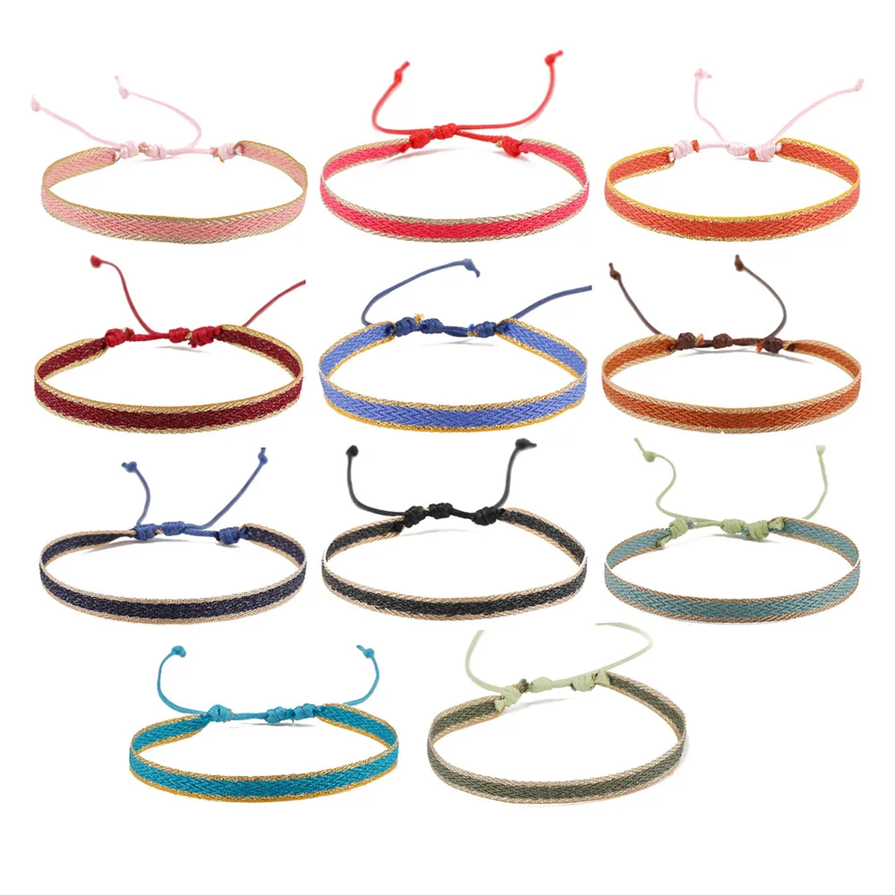 Vintage Nepal Tibetan Weaved Lucky Fabric Bracelet Women Men Colorful Ethnic Friendship Cloth Bracelet For Women Jewelry image 2