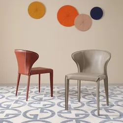 Chaises de Salle à Manger en Cuir Selle Italienne, Modernes et Minimalistes, avec Dossier, pour Usage Domestique, Haut de Gamme