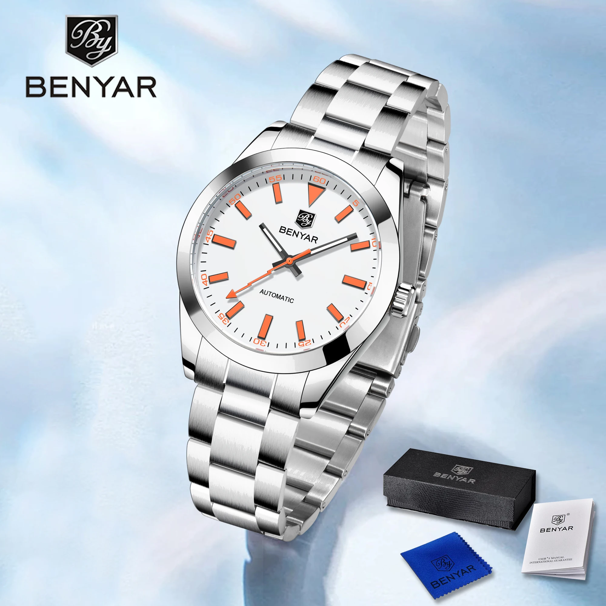 Men's Watch 2025 New BENYAR Mechanical Watches For Man Luxury Automatic Wrist Watches Gift Fashion Sports Stainless Steel Clocks