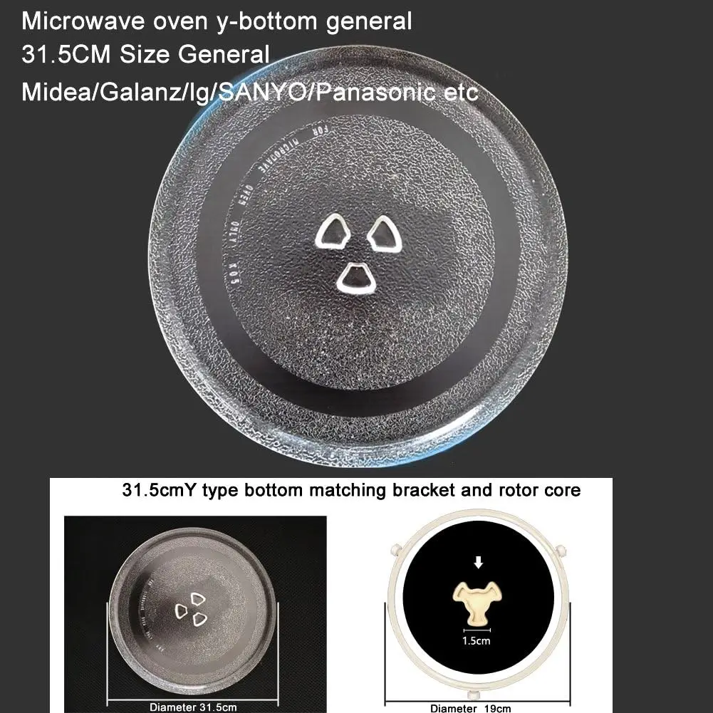 12,5 Zoll/31,5 cm Mikrowellen-Glasplatte / Mikrowellen-Glasdrehteller Ersatz für 23L 25L Küchenmikrowellen – Detail 8