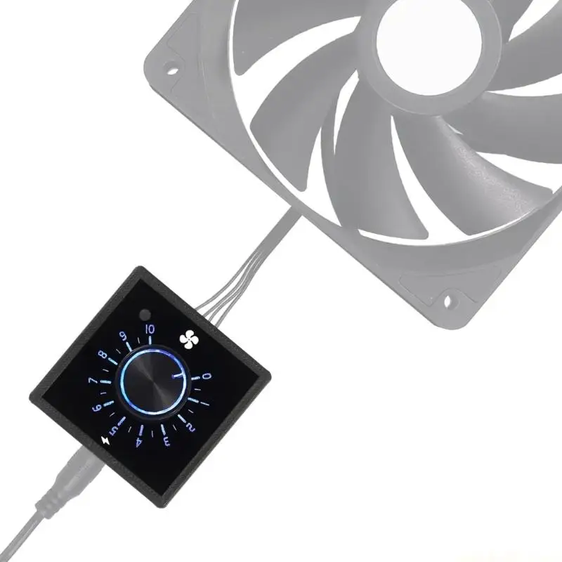 Universal 4Pin Computer Fan PWMs Speed Regulator Supports 10 Level Adjustments