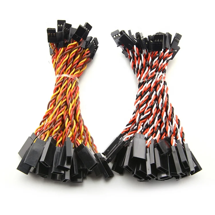 100PCS Anti-Interference Male Female Servo Extension Cable 30/60 Core 30CM Twisted Wire RC Airplane Parts Including Futaba JR Pa