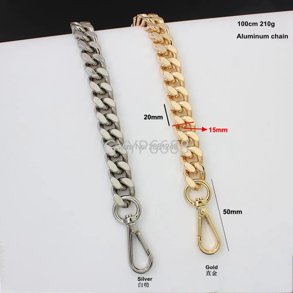 1-5pcs 15mm Advanced Aluminum Make Chain Exceed Light Weight Bags Parts DIY Handles Accessory Handbag Straps Shoulder Bag Chains