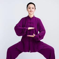 Strój Tai Chi do sztuk walki zestaw grubych chińskie tradycyjne odzież Kung Fu dla mężczyzn i kobiet bez zmarszczek