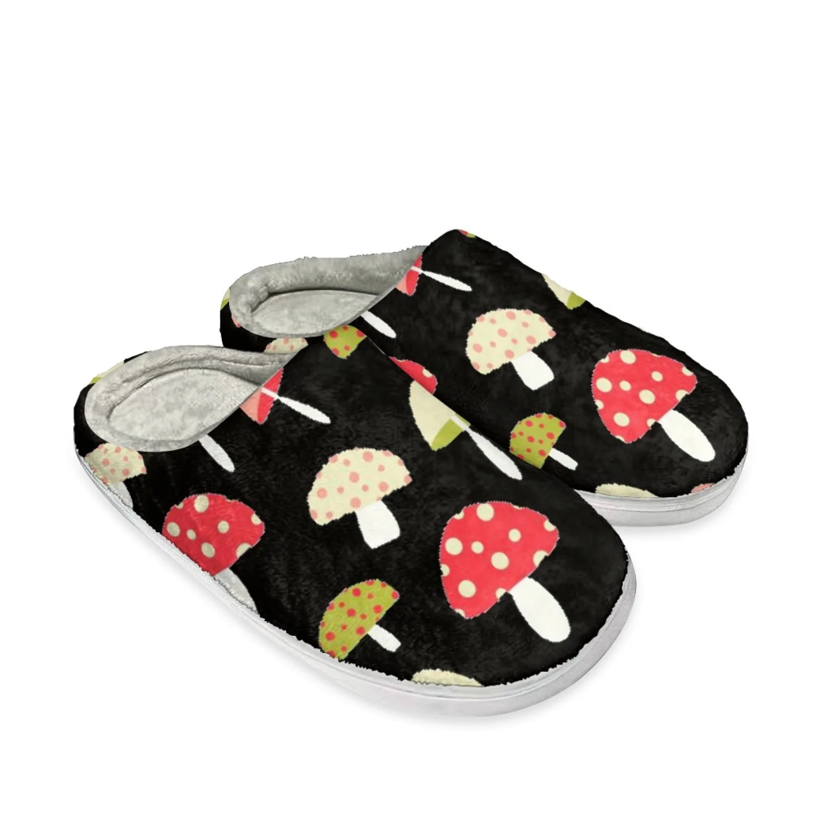 Beliodome Mushroom Design WomenS Home Cotton Memory Foam Slippers Indoor Slip On Shoes Lightweight Bedroom Slipper Rubber Sole