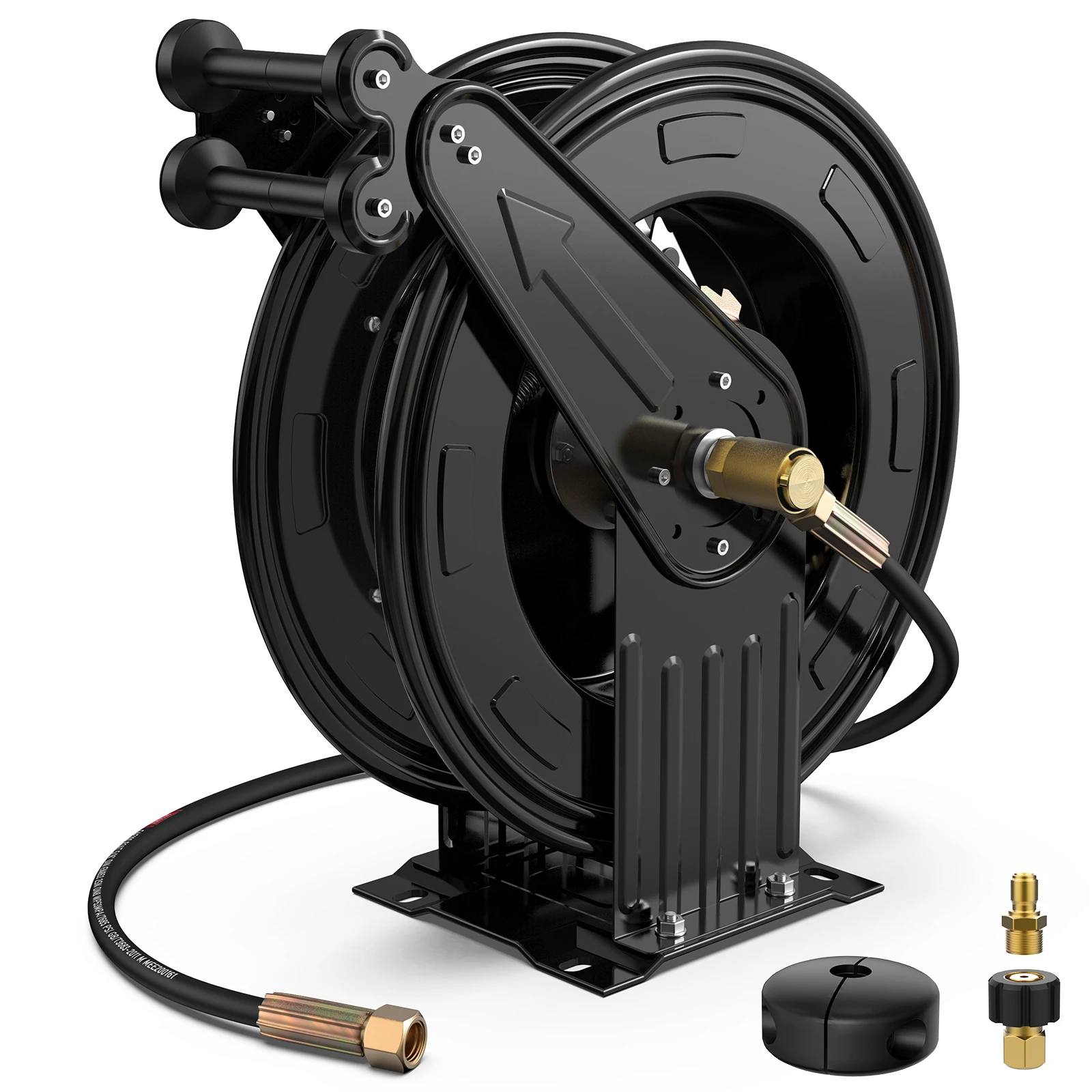 Auto-Retractable Pressure Washer Hose Reel, 50FT x 3/8