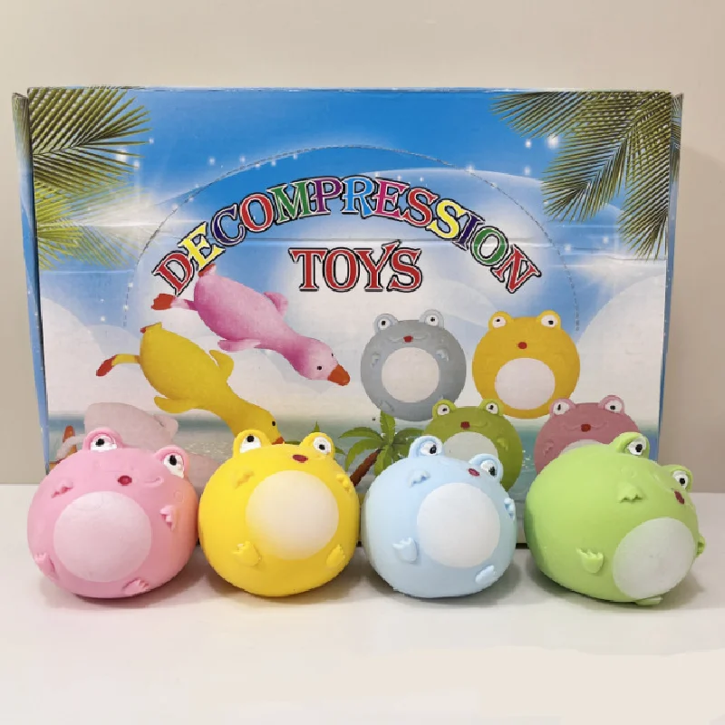 Kawaii Fun Frog Squeeze Soft Stress Relief Toy Stress Ball TPR Restlessness Toy Kids Girl Gift Decoration Autistic Sensory toy