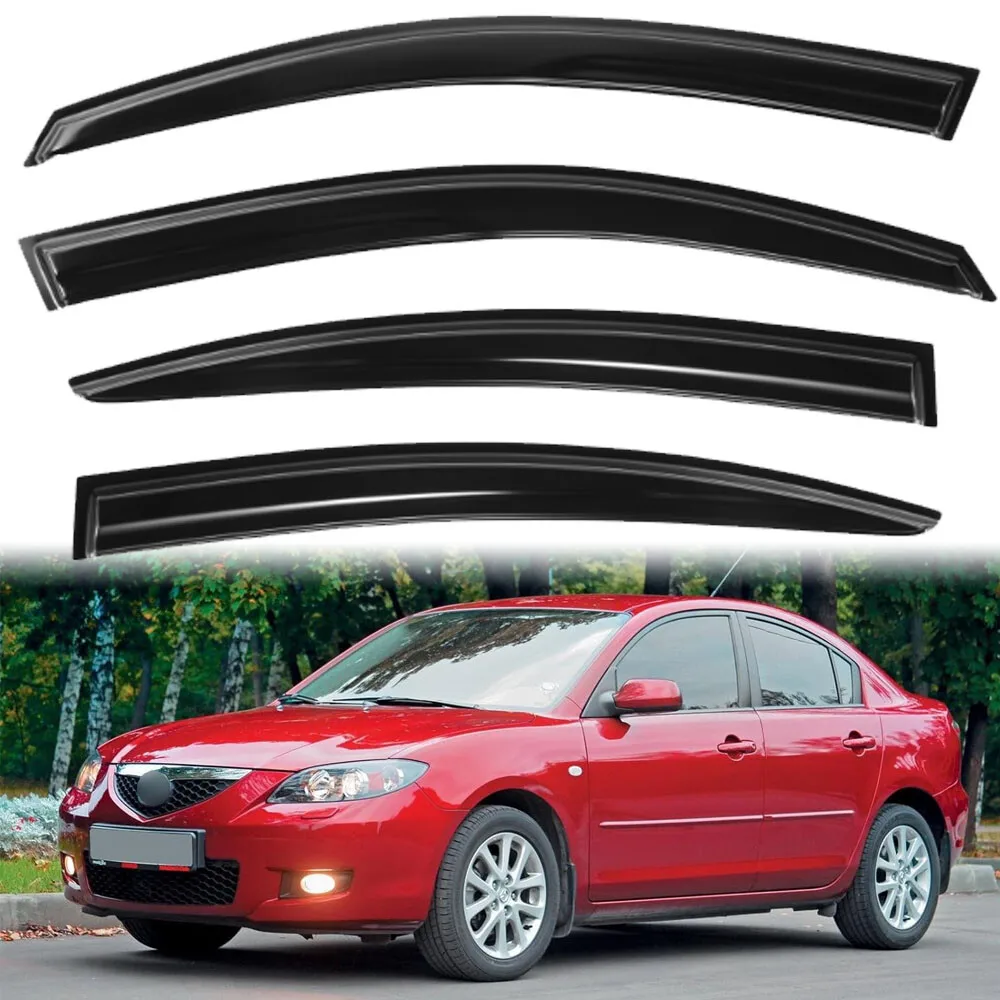 

Для Mazda 3 2004-2009 годов выпуска, ветровики в стиле JDM Mugen, защита от дождя, 4 шт.