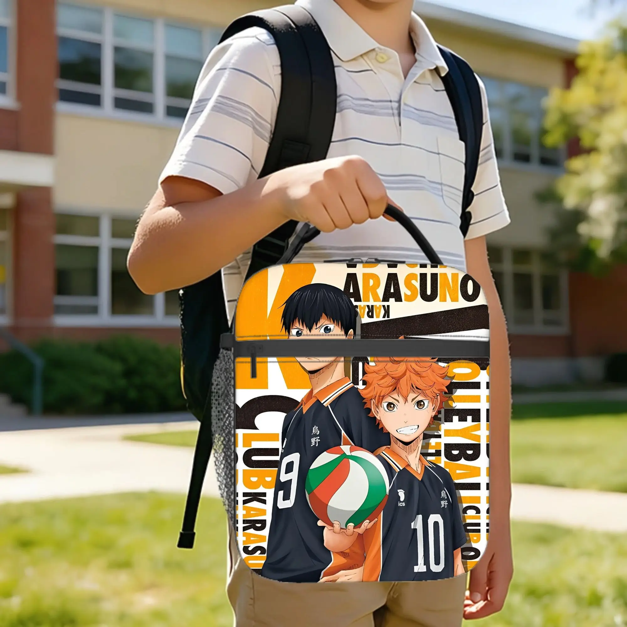 

Термосумка для обедов Haikyuu: Большая сумка-холодильник для еды в стиле аниме «Волейбол», контейнер для еды, сумка-тоут для офиса и путешествий