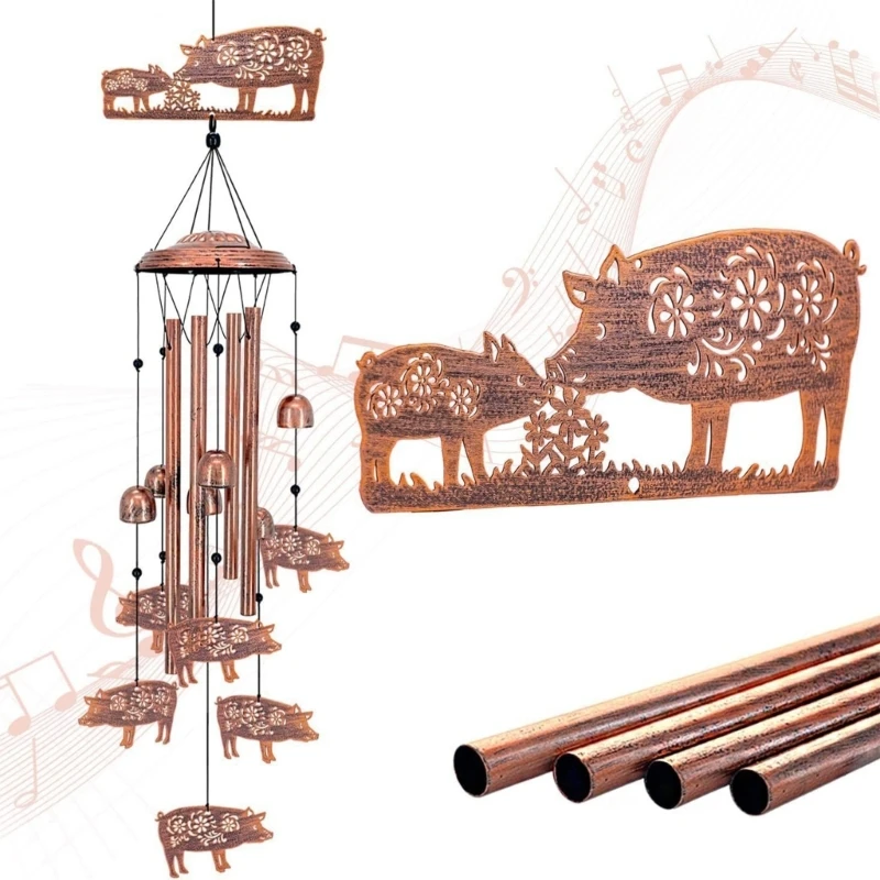 QX2E Permanent Metal Wind Toll Traditional With Five Gentle Pitches Exemplary For Garden Porch And Window Deck Outdoor Use