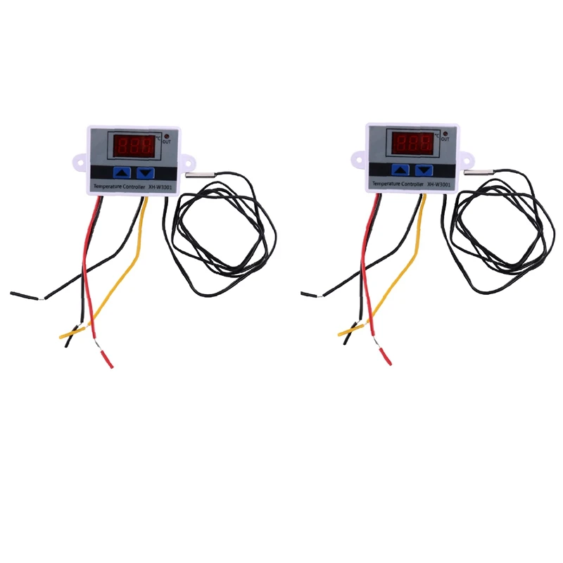 

2X 10A AC110-220V Digital Temperature Controller XH-W3001 For Incubator Cooling Heating Switch Thermostat NTC Sensor