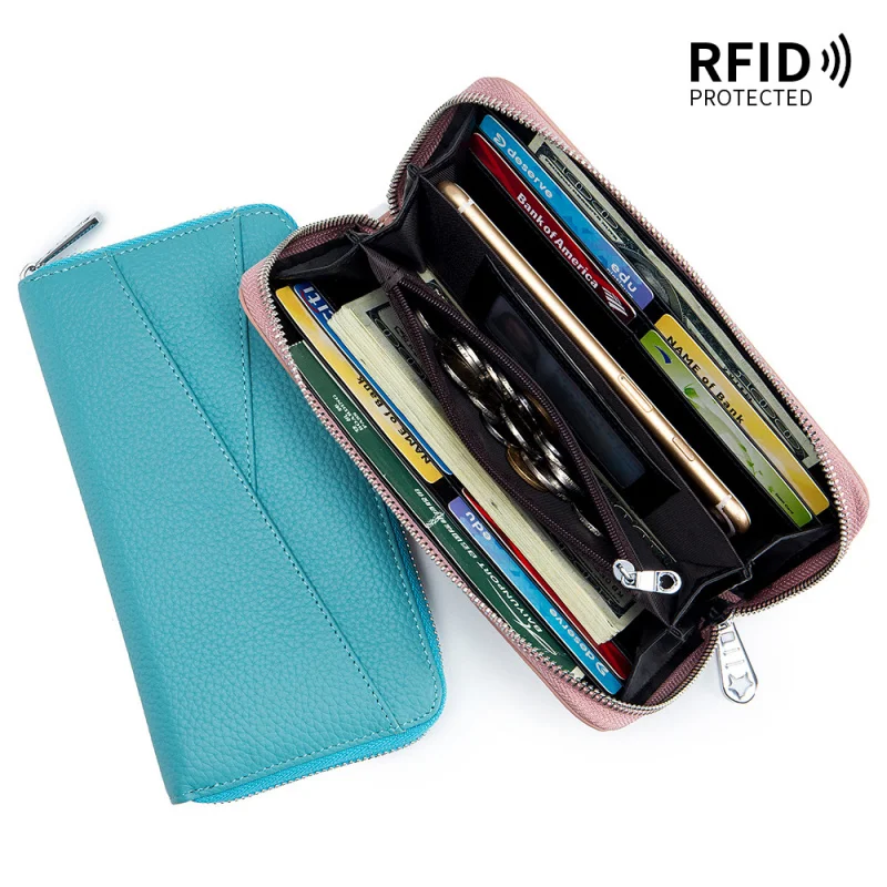 Western Patchwork Large Capacity RFID Blocking Organ Card Bag Fashion Phone Women Wallet