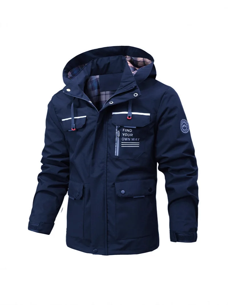 

Мужская куртка, легкая дышащая водонепроницаемая куртка с капюшоном, ветрозащитная уличная тонкая куртка для пешего туризма, молодежная ветровка с капюшоном