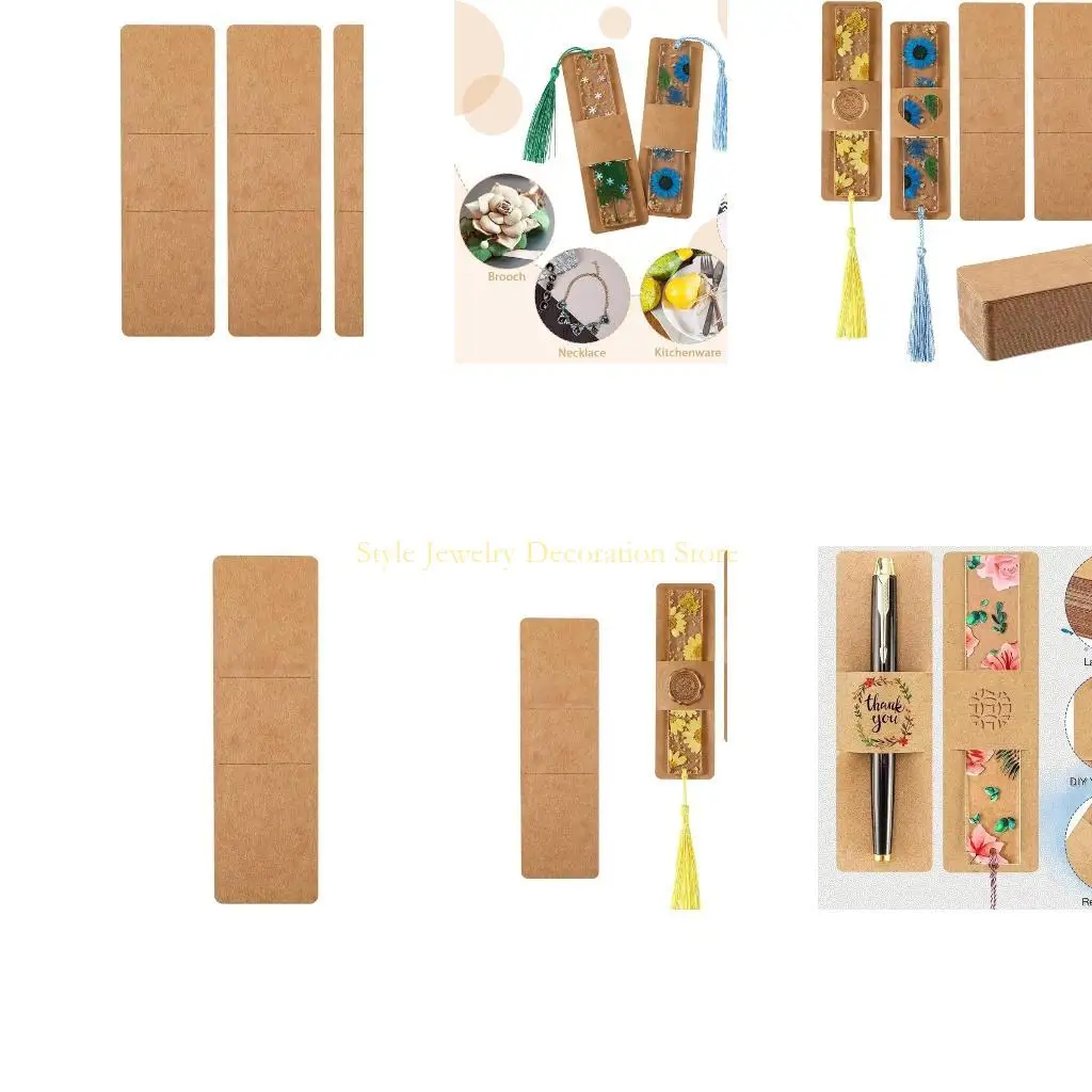 

D46E 70-200pcs Resin Holder Kraft Bookmarks Display Cards for Small Business